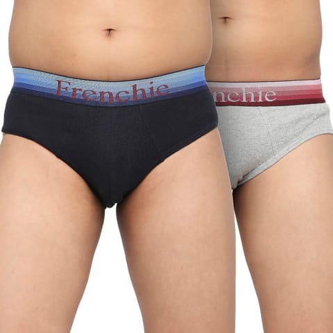 Frenchie U19 Teenagers Cotton Brief Navy Blue And Gray - Pack Of 2