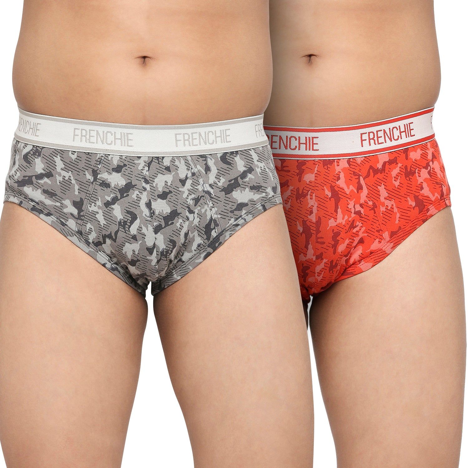 Frenchie U19 Teenagers Cotton Brief Red And Gray - Pack Of 2