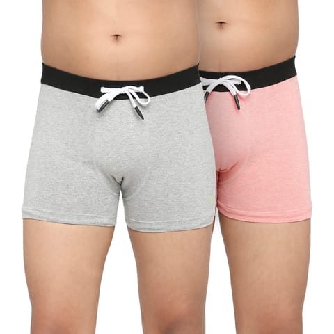 Frenchie U19 Teenagers Cotton Trunk Light Gray And Pink - Pack Of 2