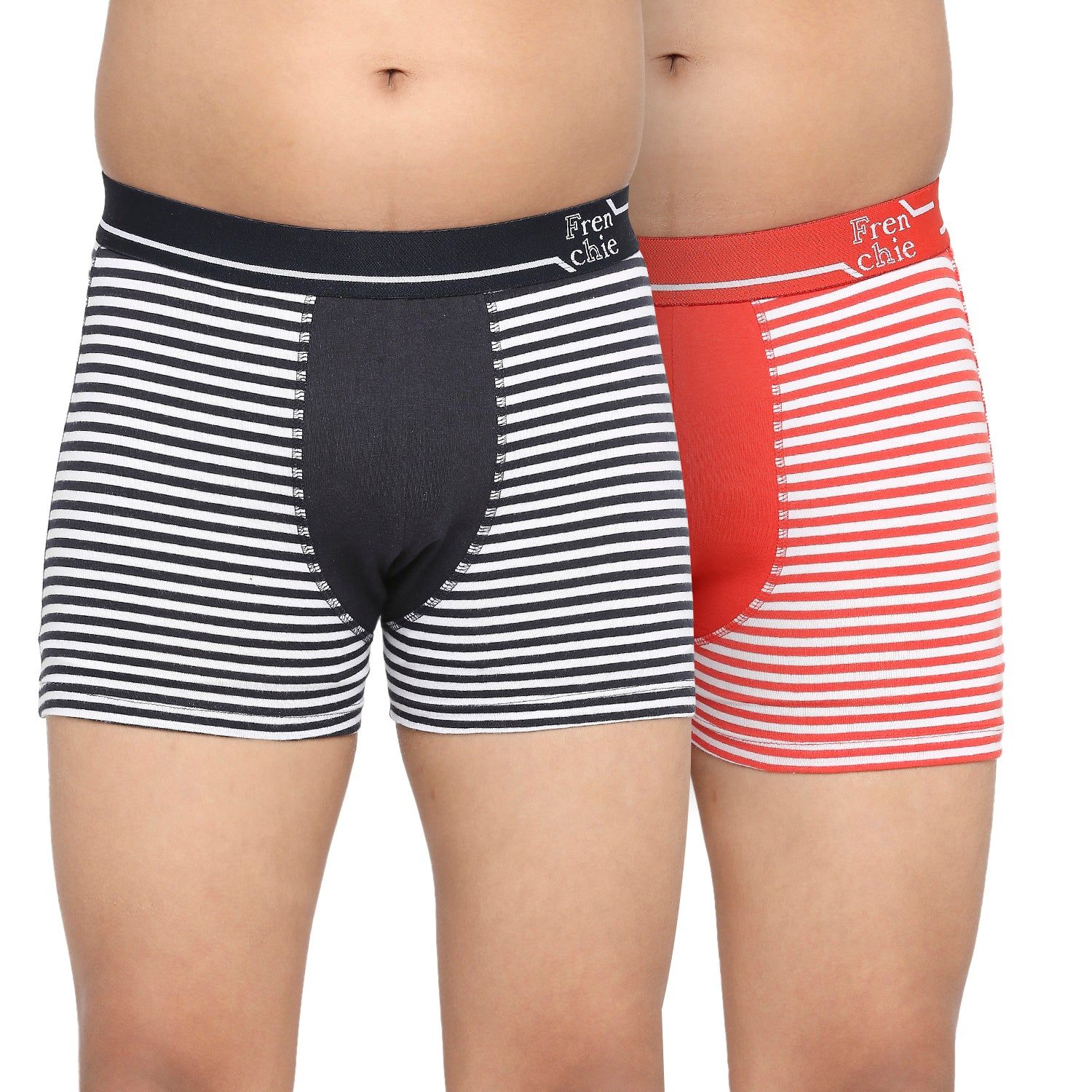 Frenchie U19 Teenagers Cotton Trunk Navy And Red - Pack Of 2