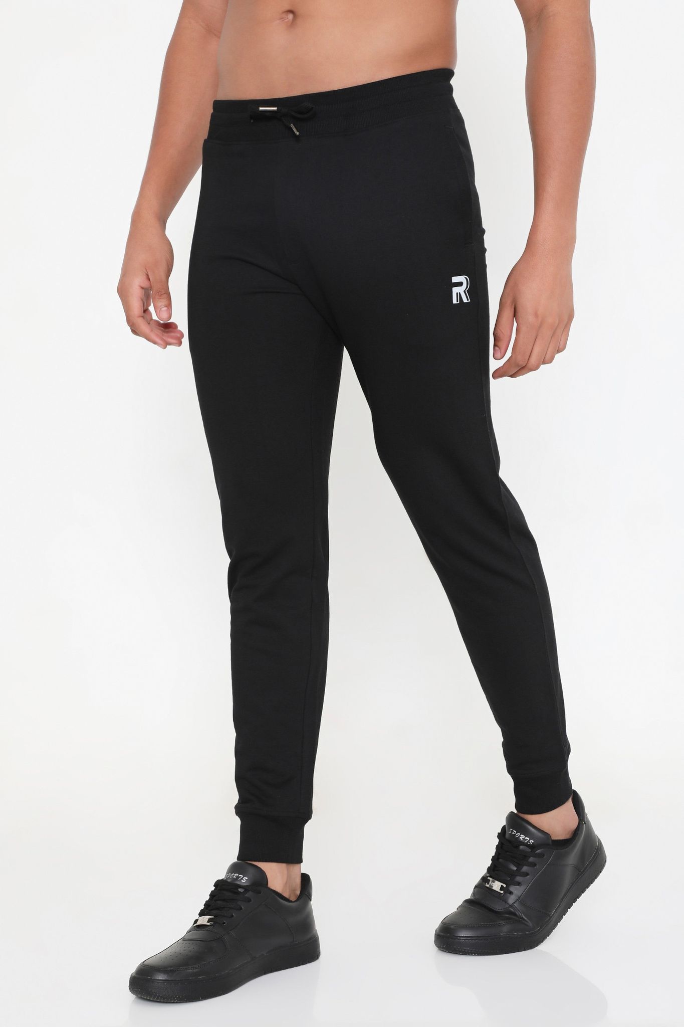 Rivolta Men Active Cotton Joggers - Black