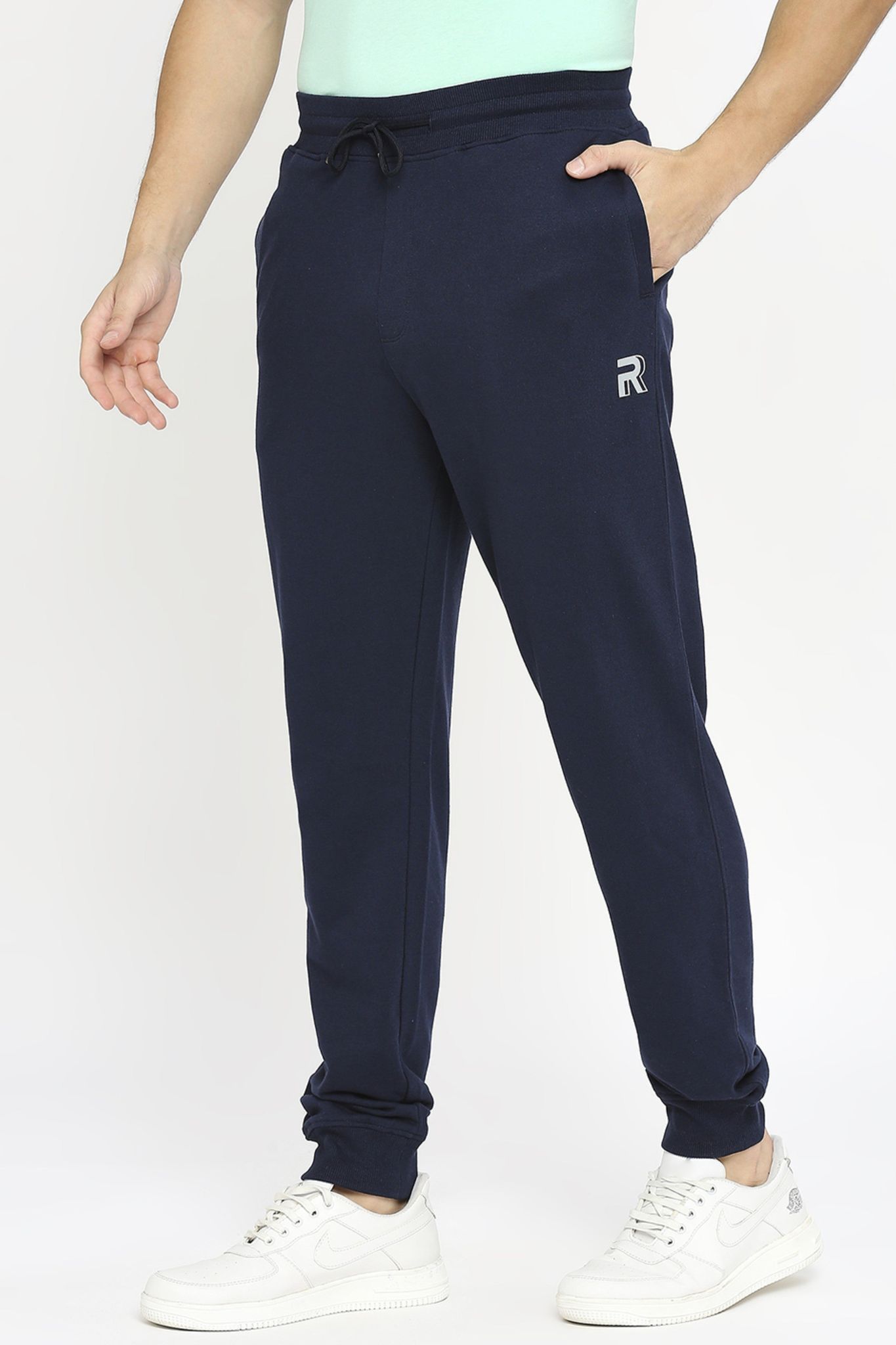 Rivolta Men Active Cotton Joggers - Navy Blue