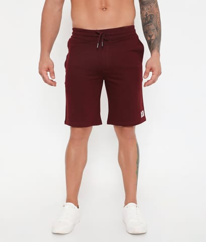 Rivolta Men Active Cotton Shorts - Maroon