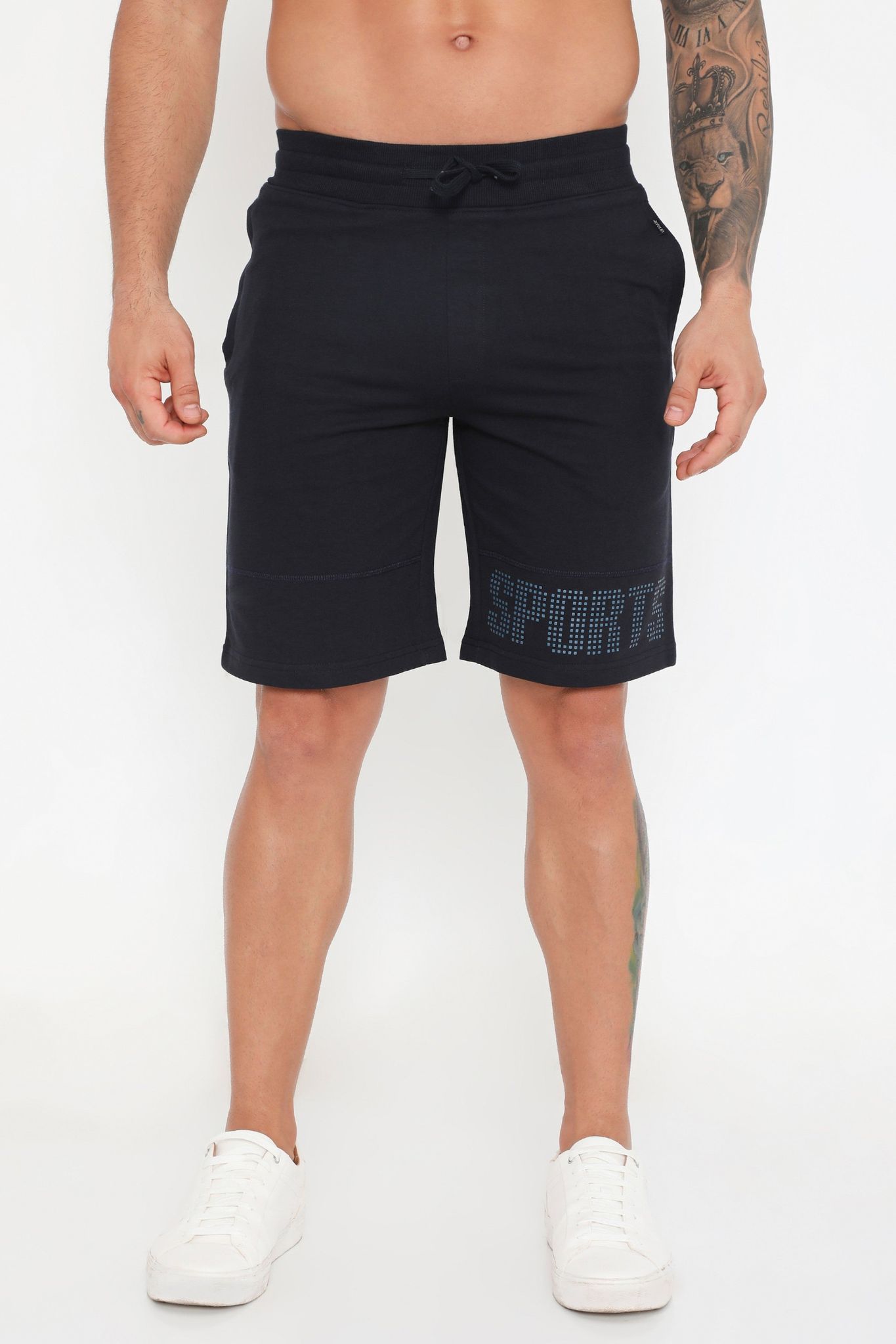 Rivolta Men Cotton Performance Shorts - Navy Blue