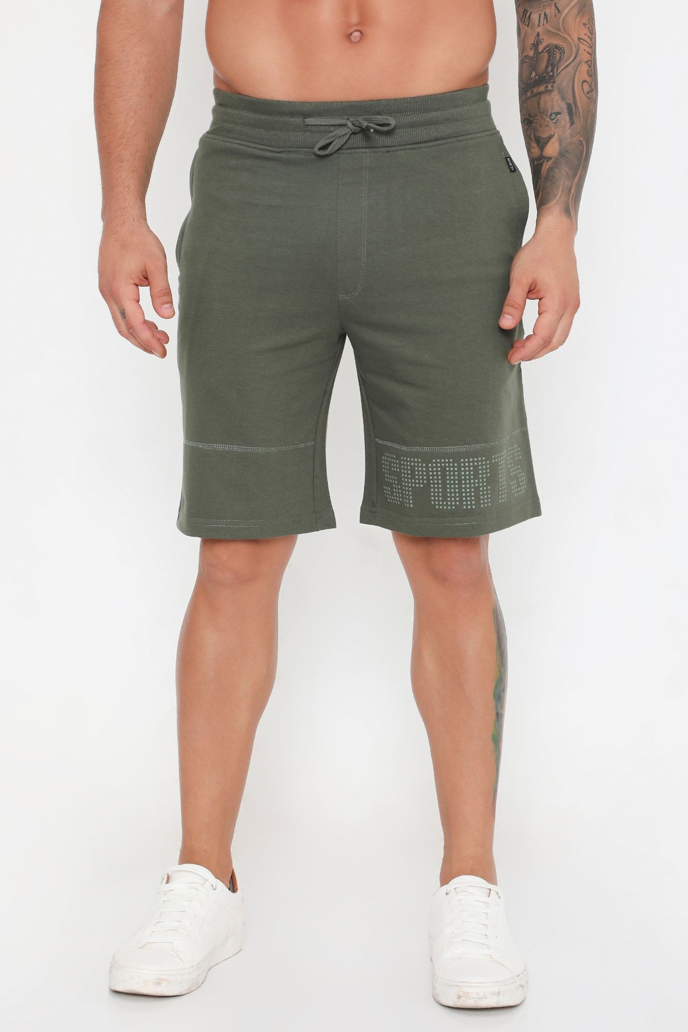 Rivolta Men Cotton Performance Shorts - Olive