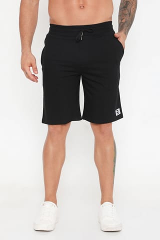 Rivolta Men Active Cotton Shorts- Black