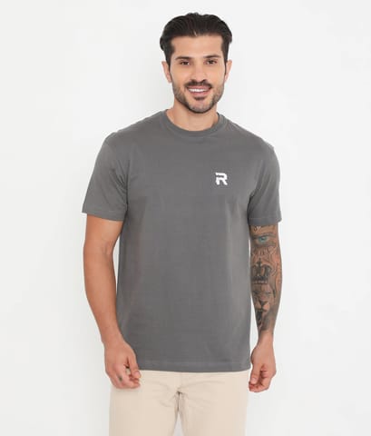 Rivolta Men Dark Grey Essential Cotton T-Shirt