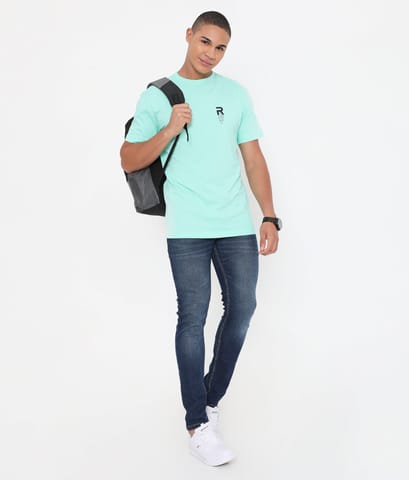 Rivolta Men Solid Mint Leisurewear Cotton Tee