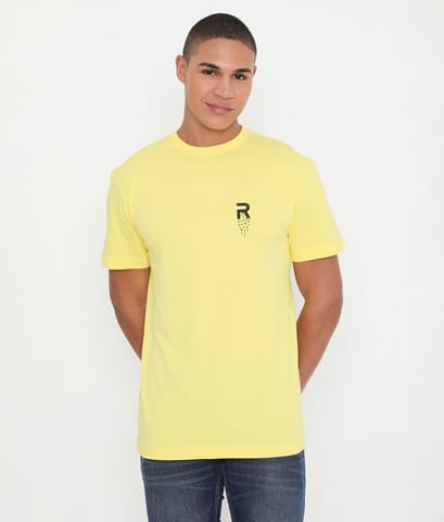 Rivolta Men Solid Yellow Leisurewear Cotton Tee