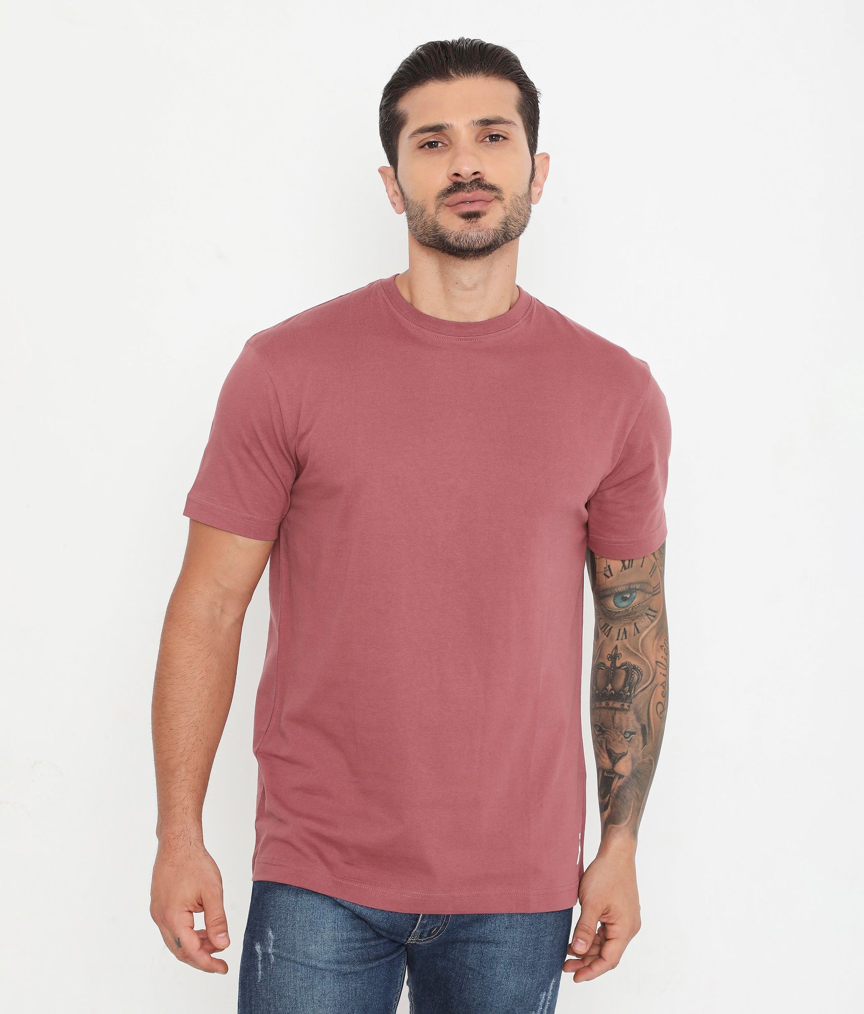 Rivolta Men'S Leisurewear Essential Cotton Tee - Red Roan