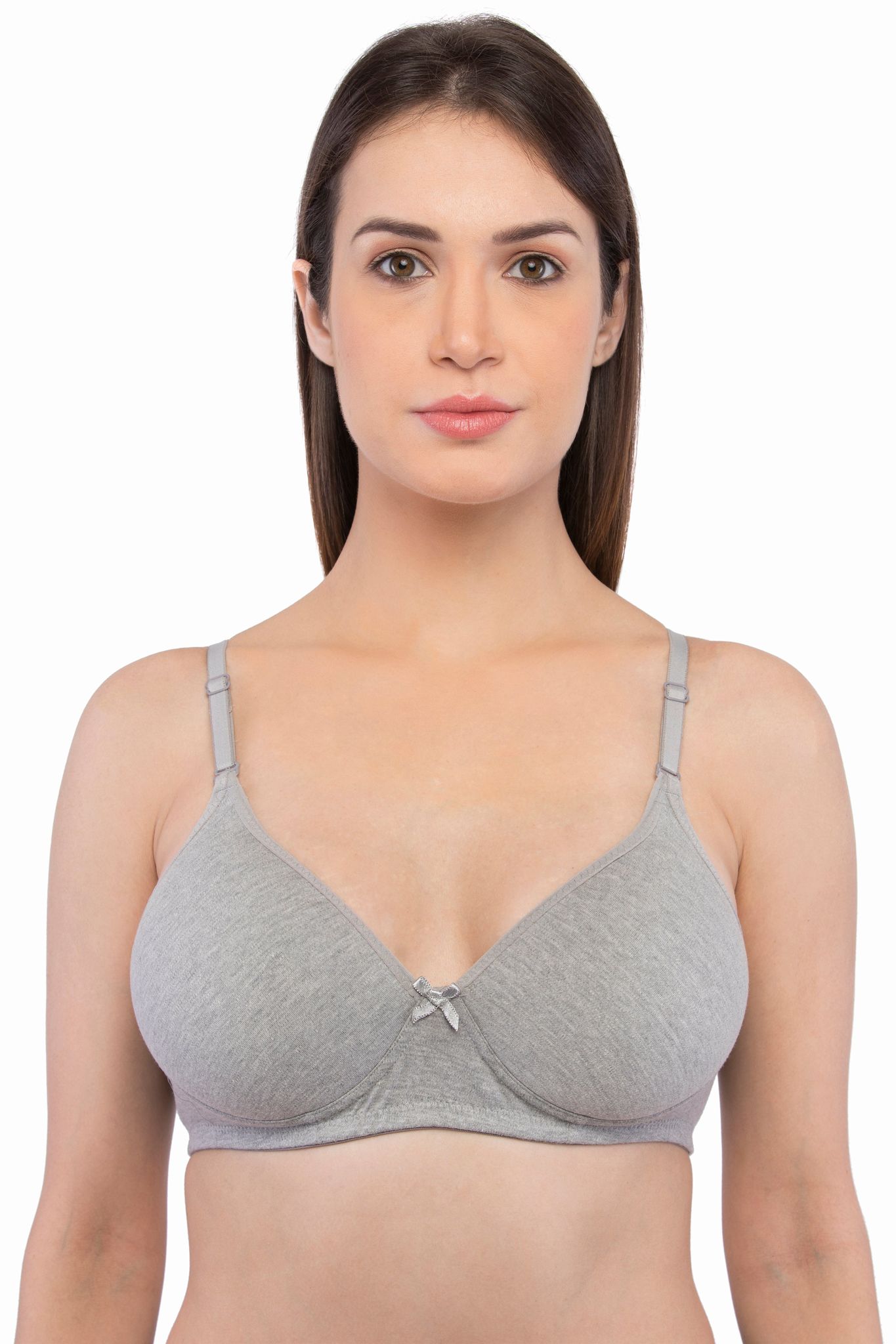 Feelings Women'S Cotton Lightly-Padded Non-Wired Medium-Coverage T-Shirt Bra - Elle Grey