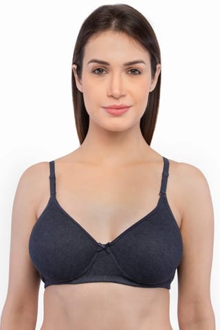 Feelings Women'S Cotton Lightly-Padded Non-Wired Medium-Coverage T-Shirt Bra - Elle State Grey