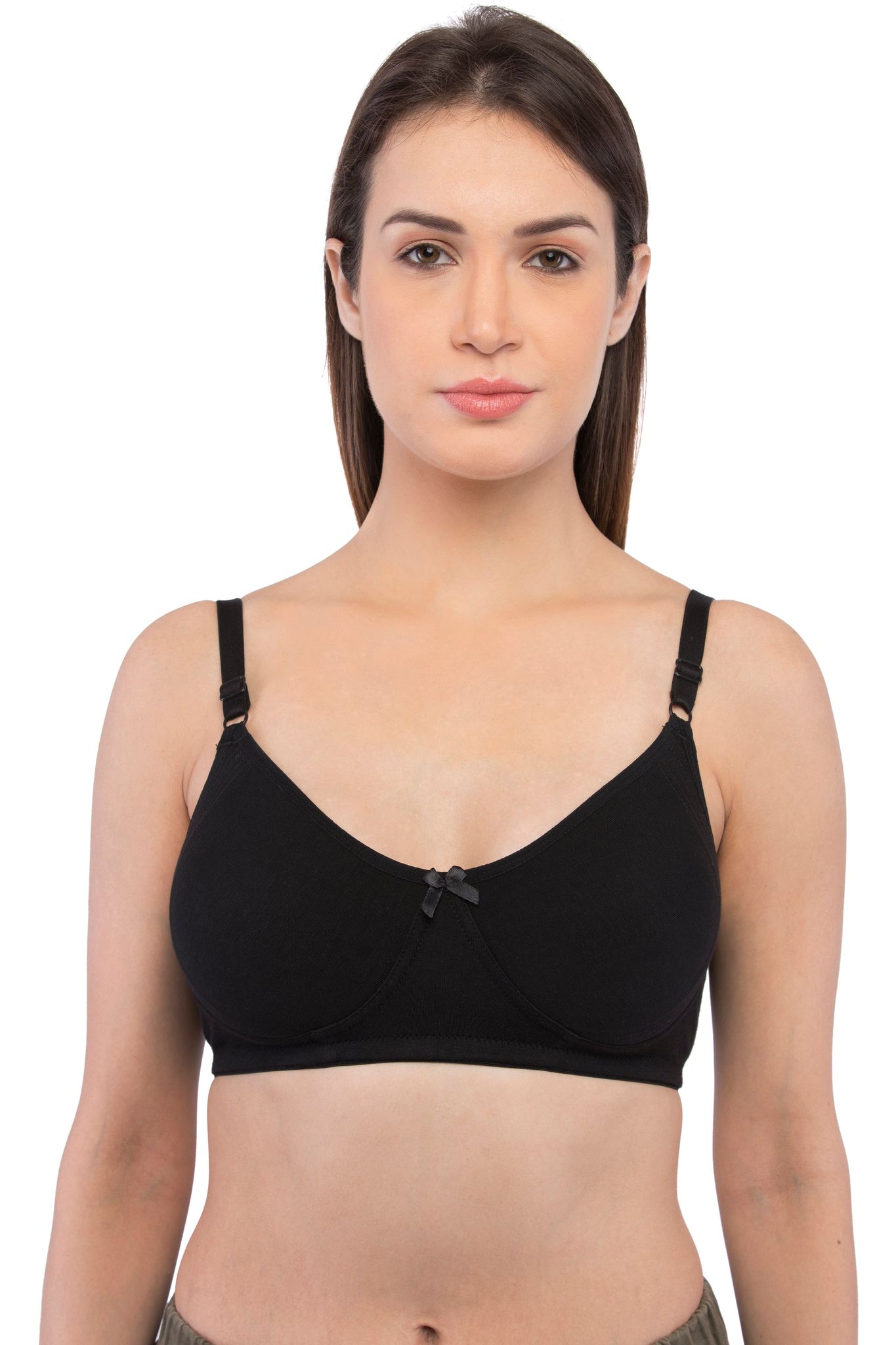 Feelings Women'S Cotton Non-Padded Non-Wired Full-Coverage Essential Bra - Allure Black