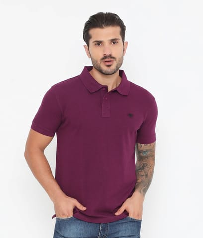 Frenchie Men Classic Cotton Polo T-Shirt - Grape