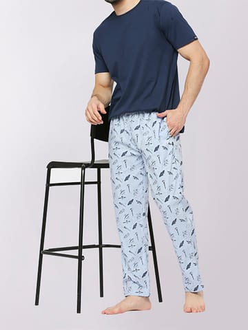 Frenchie Relax Wear Seashell Sky Blue Printed Pyjama