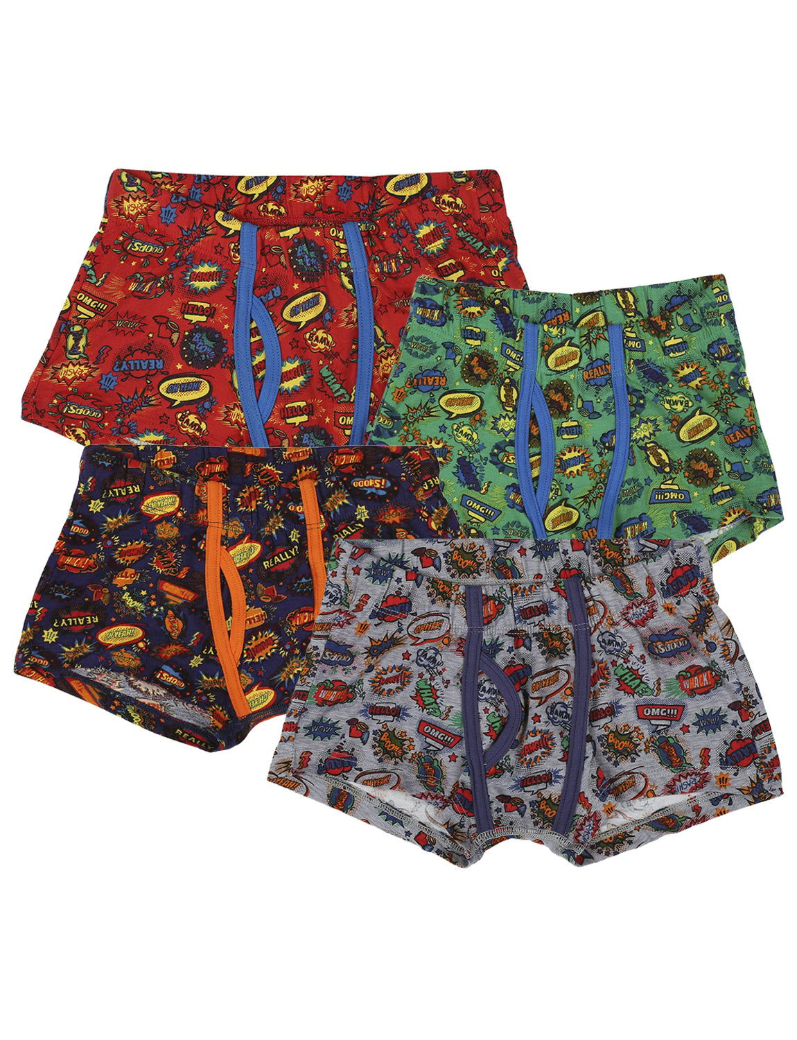 Brat Kid'S Soft Cotton Printed Trunk For Boys - Assorted Colours