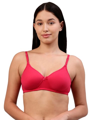 Feelings Elle Hot Pink Cotton T-Shirt Bra For Women