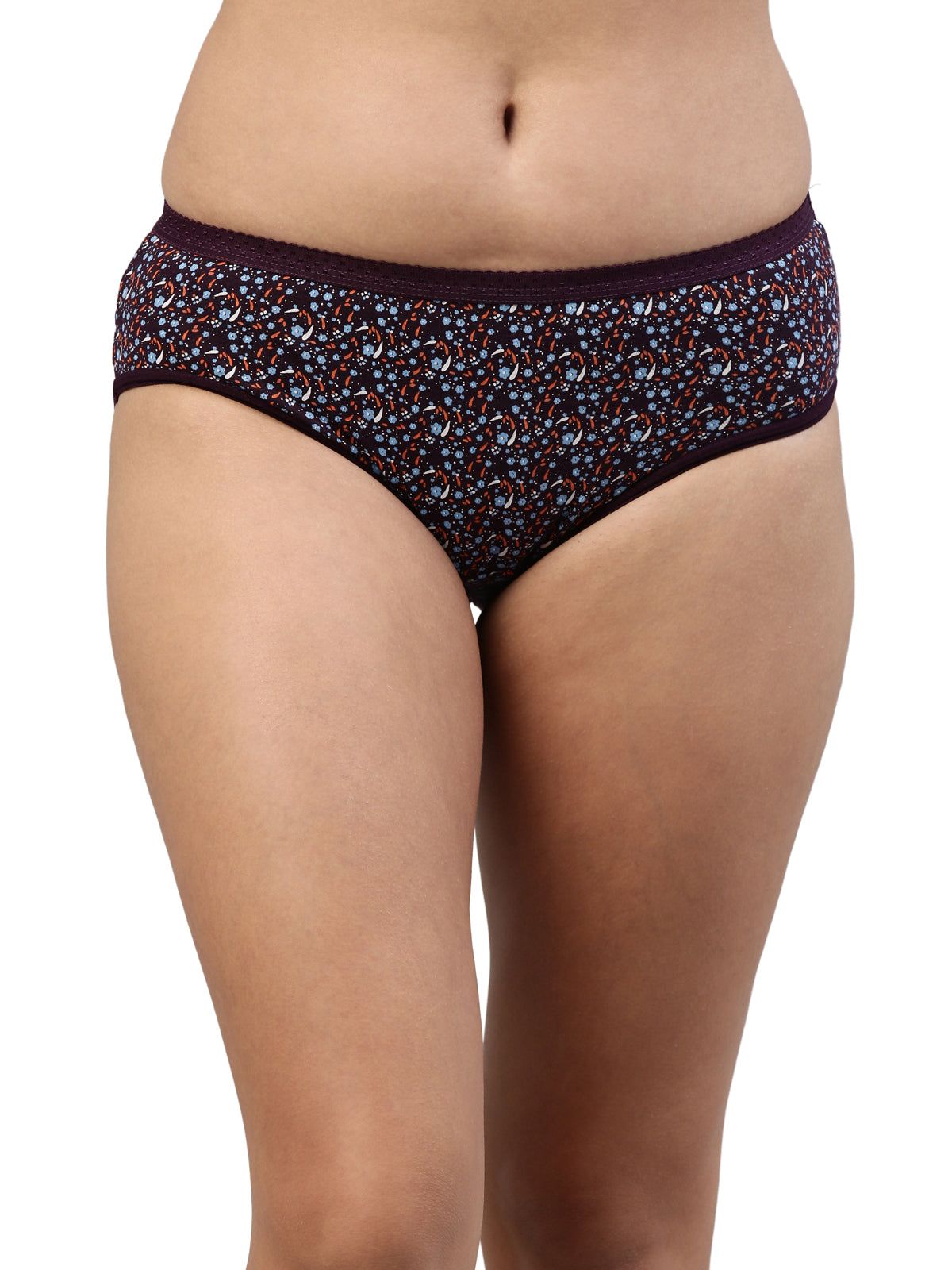 Feelings Passion Oe Soft Cotton Printed Hipster Panty For Women - Assorted Colours