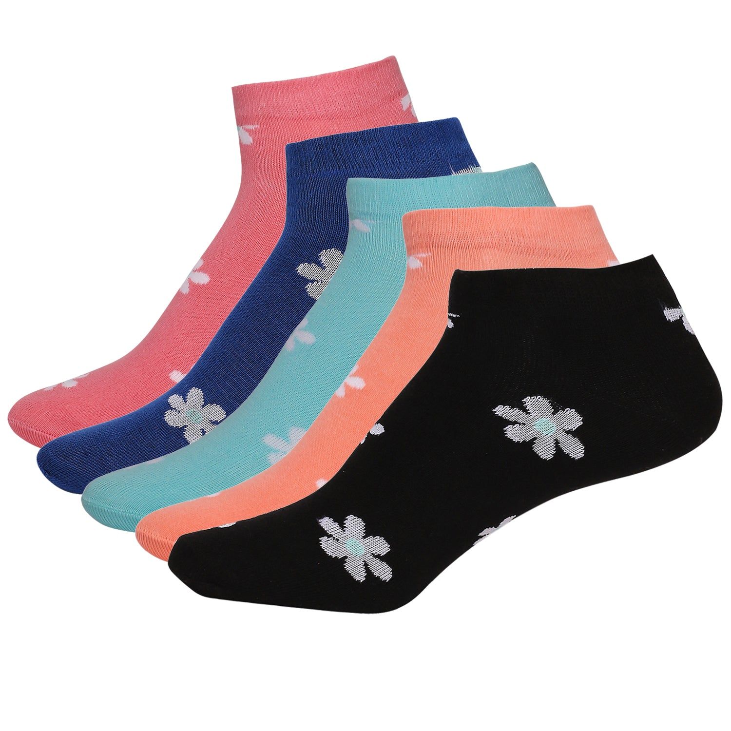 Feelings Casual All Over Design 003 Assorted Cotton Socks Free Size Pack Of 5