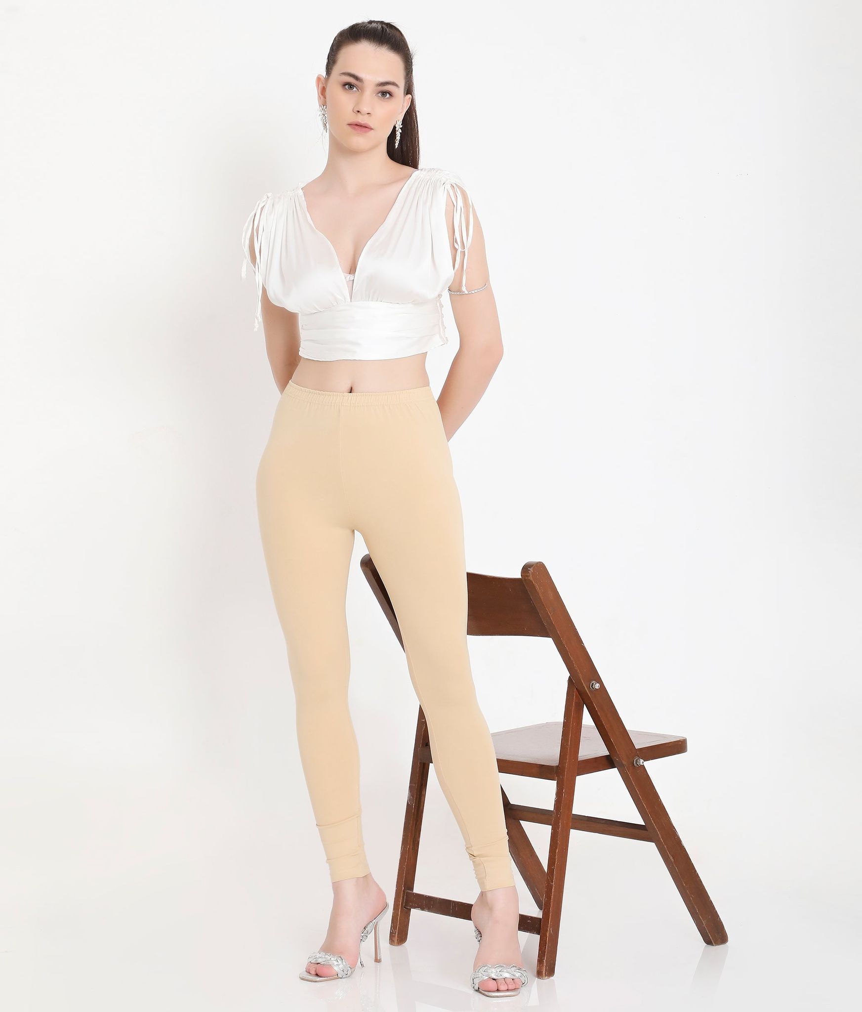 Feelings Solid Skin Ankle-Length Cotton Leggings For Women