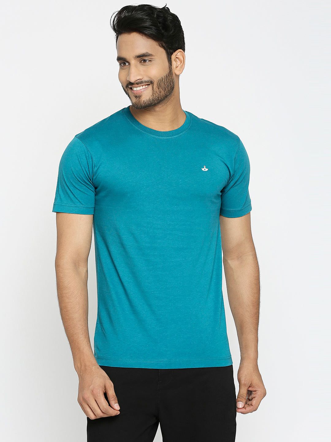 VIP Mens Teal Colour Round Neck T-Shirt