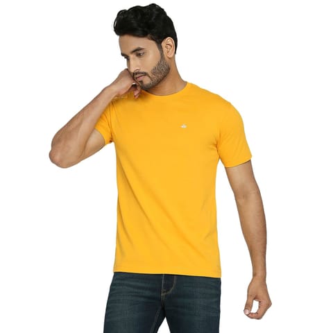 VIP Golden Yellow Everyday Essential Cotton T-Shirt For Men