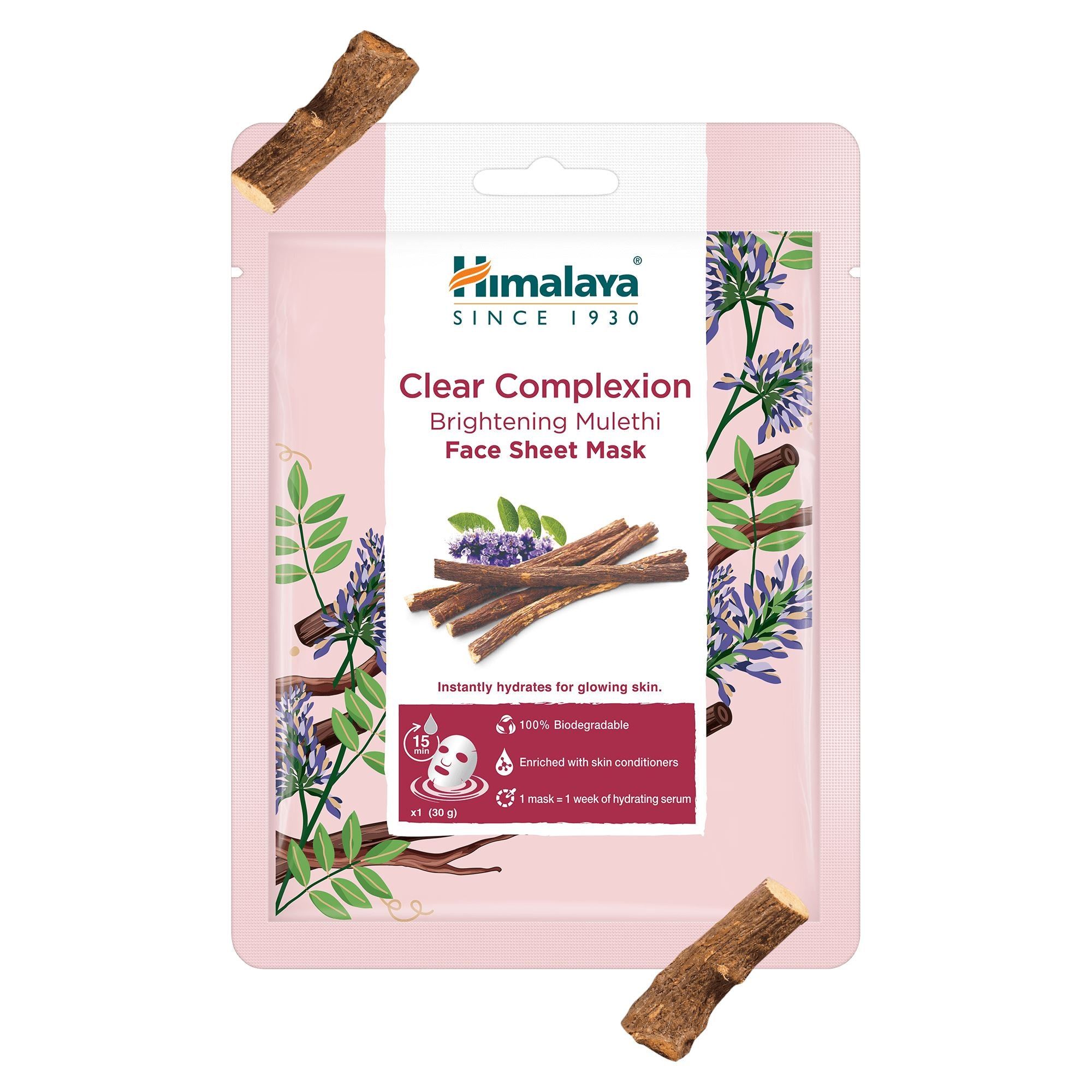 Himalaya Clear Complexion Brightening Mulethi Face Sheet Mask-30G