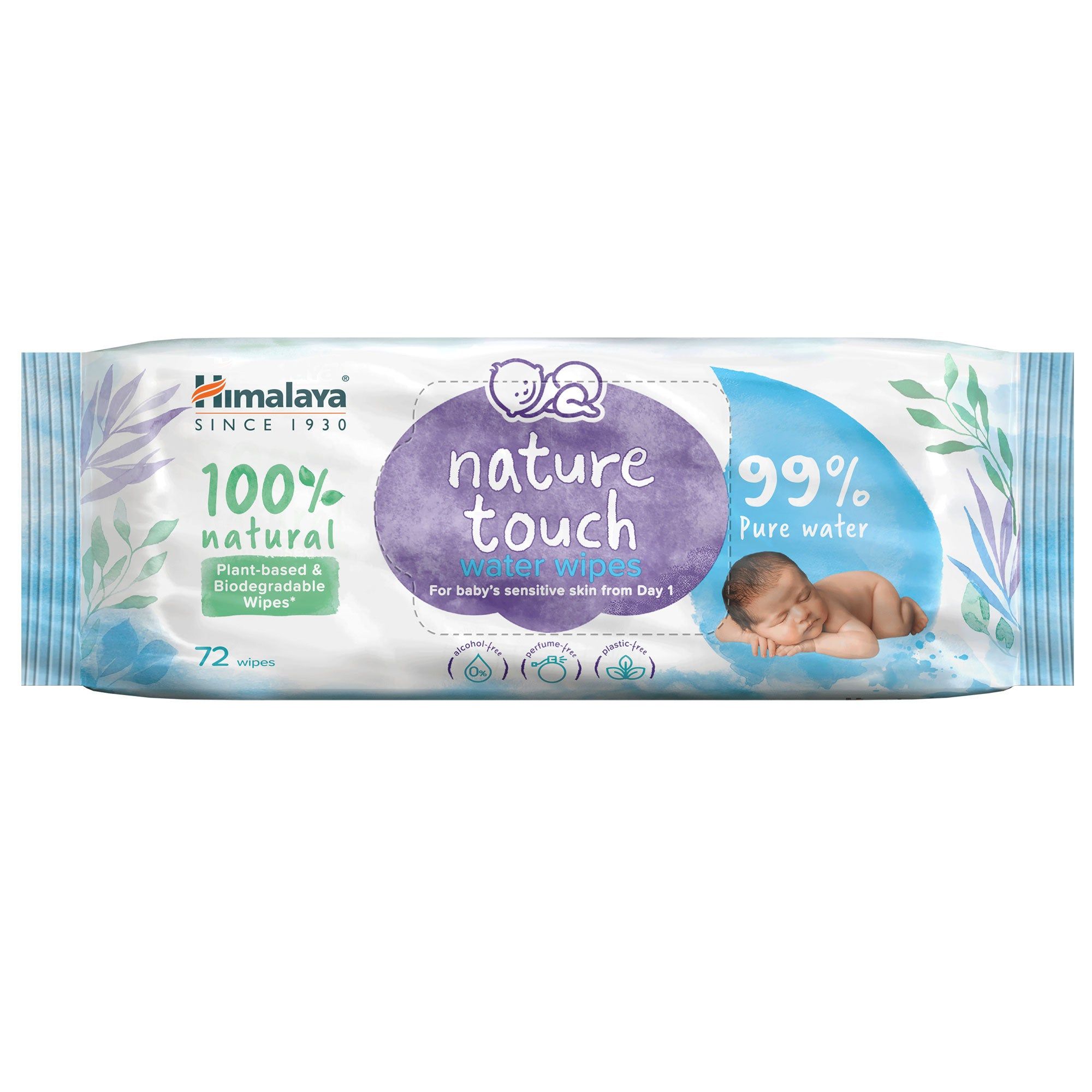 Himalaya Nature Touch Water Wipes-72'S