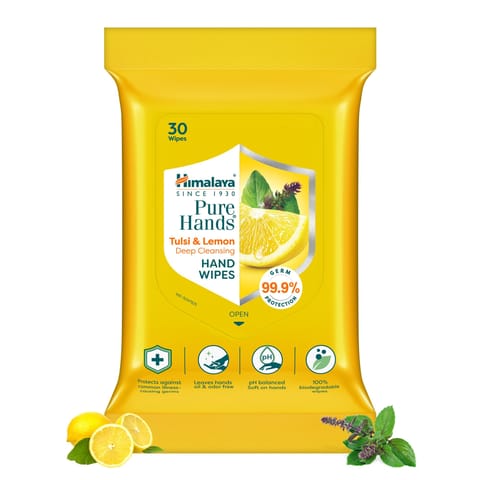 Himalaya Pure Hands Tulsi & Lemon Deep Cleansing Hand Wipes