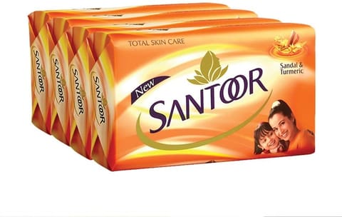 Santoor Sandal & Turmeric Soap for Total Skin Care