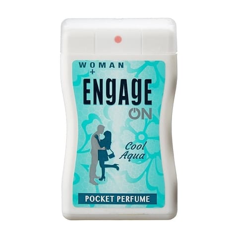 Engage On Cool Aqua Pocket Perfume For Women, 18Ml, Floral & Lavender, Skin Friendly