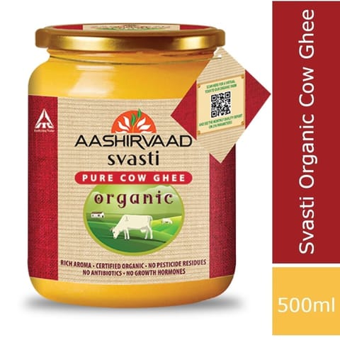 Aashirvaad Svasti Organic Cow Ghee, 500 ml