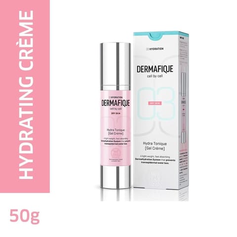 Dermafique Hydratonique Gel Creme Hydrating Face Moisturizer with Niacinamide and Vitamin E, for Dry Skin, Lightweight and fast absorbing, non-sticky, Dermatologist Tested (50Gm)