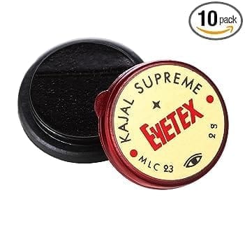 Eyetex Kajal Supreme Paste, Black, Pack Of 10,