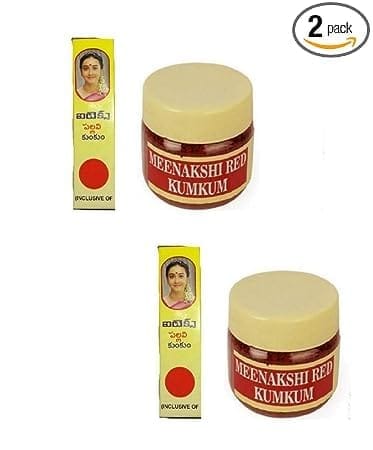 Naachaas? Madurai Sri Meenakshi Amman Turmeric Thazhampoo Kumkum With Liquid Sindhoor Red Pack Of 2 Each