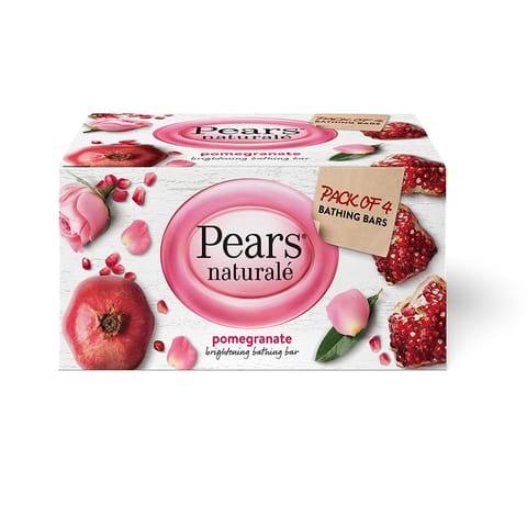 Pears Naturale Pomegranate Brightening Bathing Soap Bar  - 125g Pack of 4