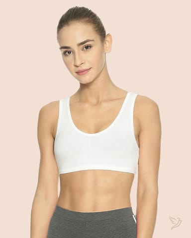 Twin Birds Women Stretch Sports Vest Reversible - White