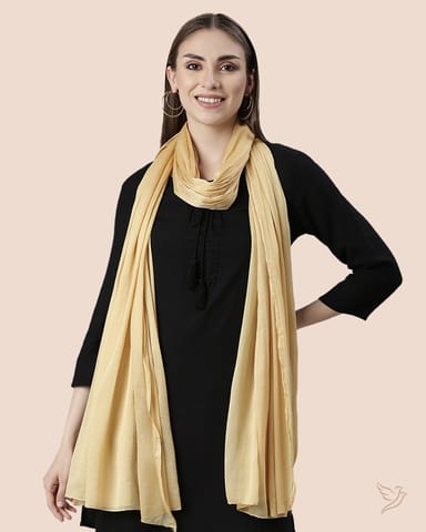 Twin birds Women Shimmer Shawl Gold Dust - 2.25 mtr