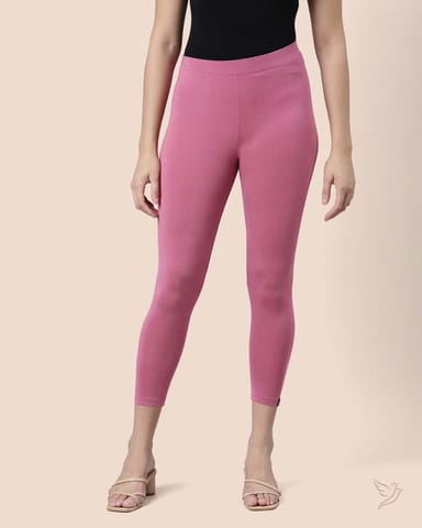 Twin Birds Women Viscose 7/8 High Ankle/Cropped Leggings - Wild Orchid