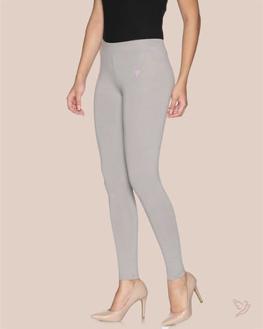 Twin Birds Women Cotton Ankle Legging - Grey Smoke