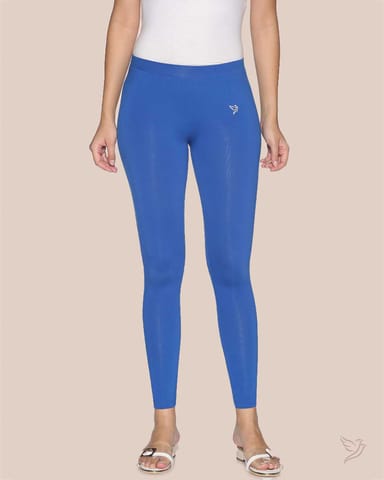 Twin Birds Women Cotton Ankle Legging - Robin Blue