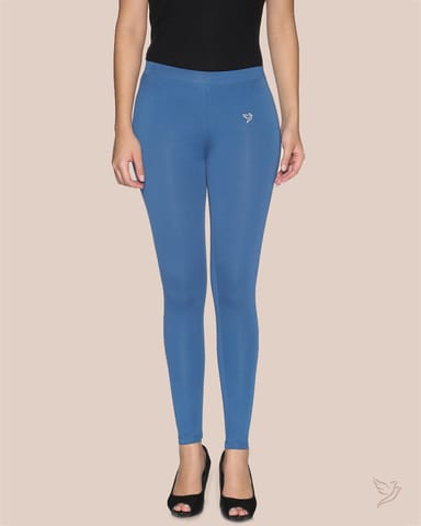 Twin Birds Women Cotton Ankle Legging - Blue Heaven