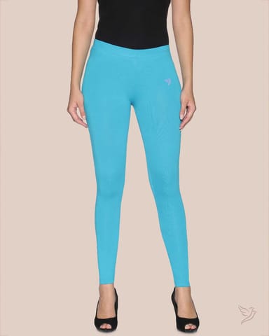 Twin Birds Women Cotton Ankle Legging - Cyan Cyan