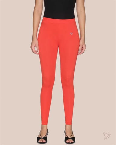 Twin Birds Women Cotton Ankle Legging - Fruity Orange