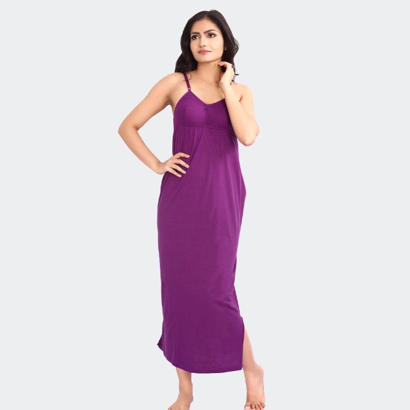 Prithvi Women Cup Nighty Dark Lilac