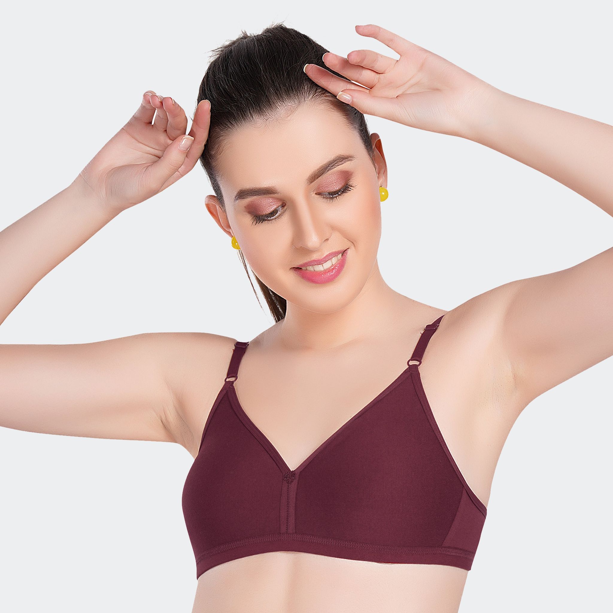 Prithvi Tee Fit Bra For Women Burgundy