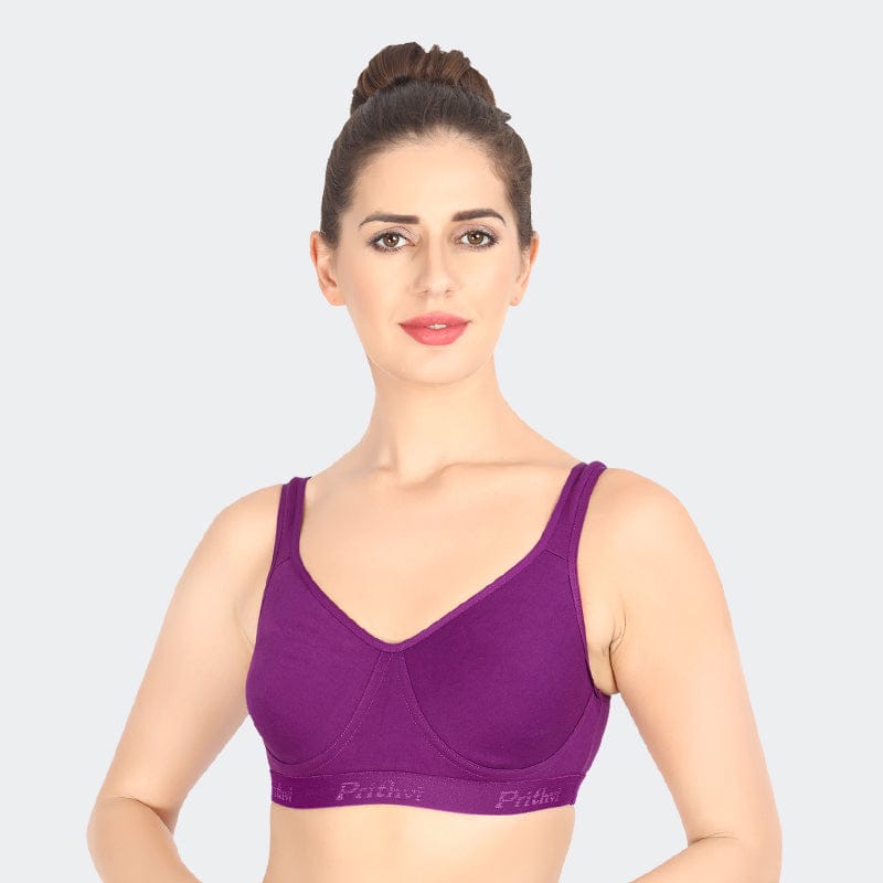 Prithvi T-Shirt  Bra For Women Dark Lilack