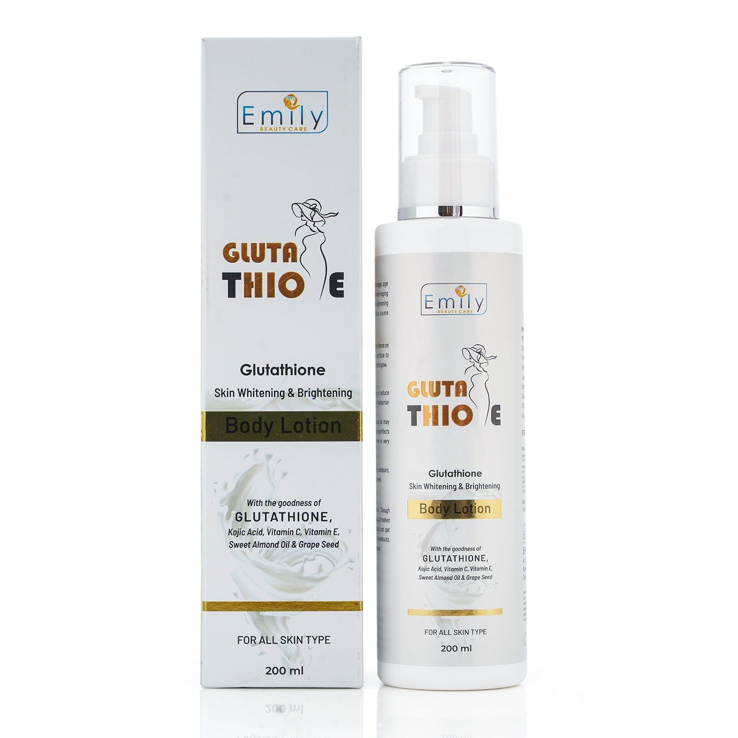 Emily Glutathione Skin Brightening and Whitening Body Lotion - 200ml 1+1, Diwali Offer