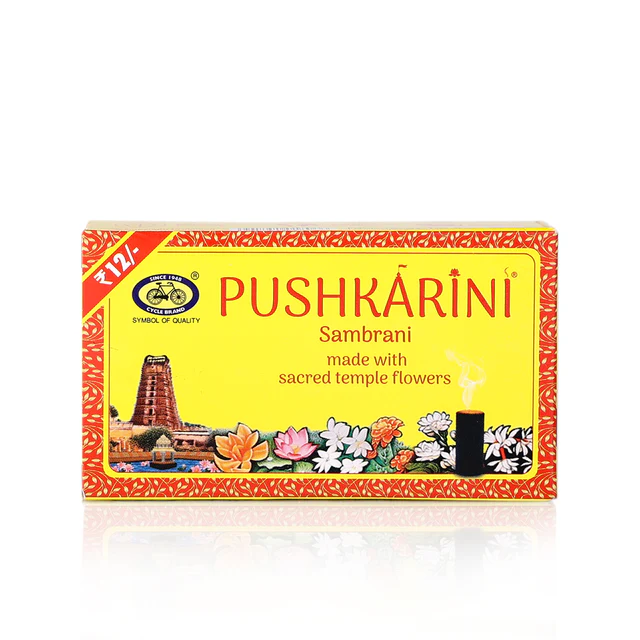 Cycle Pushkarini Sambrani Made With Sacred Temple Flower Dry Dhoop - 24 Pcs