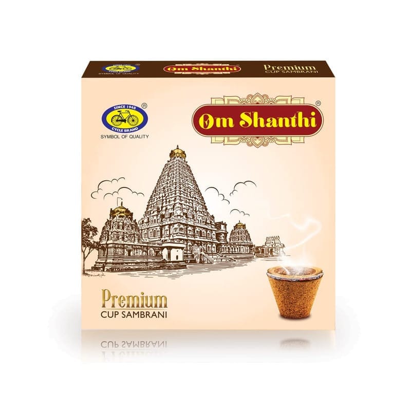 Cycle Om Shanthi Premium Cup Sambrani - 8 Pcs